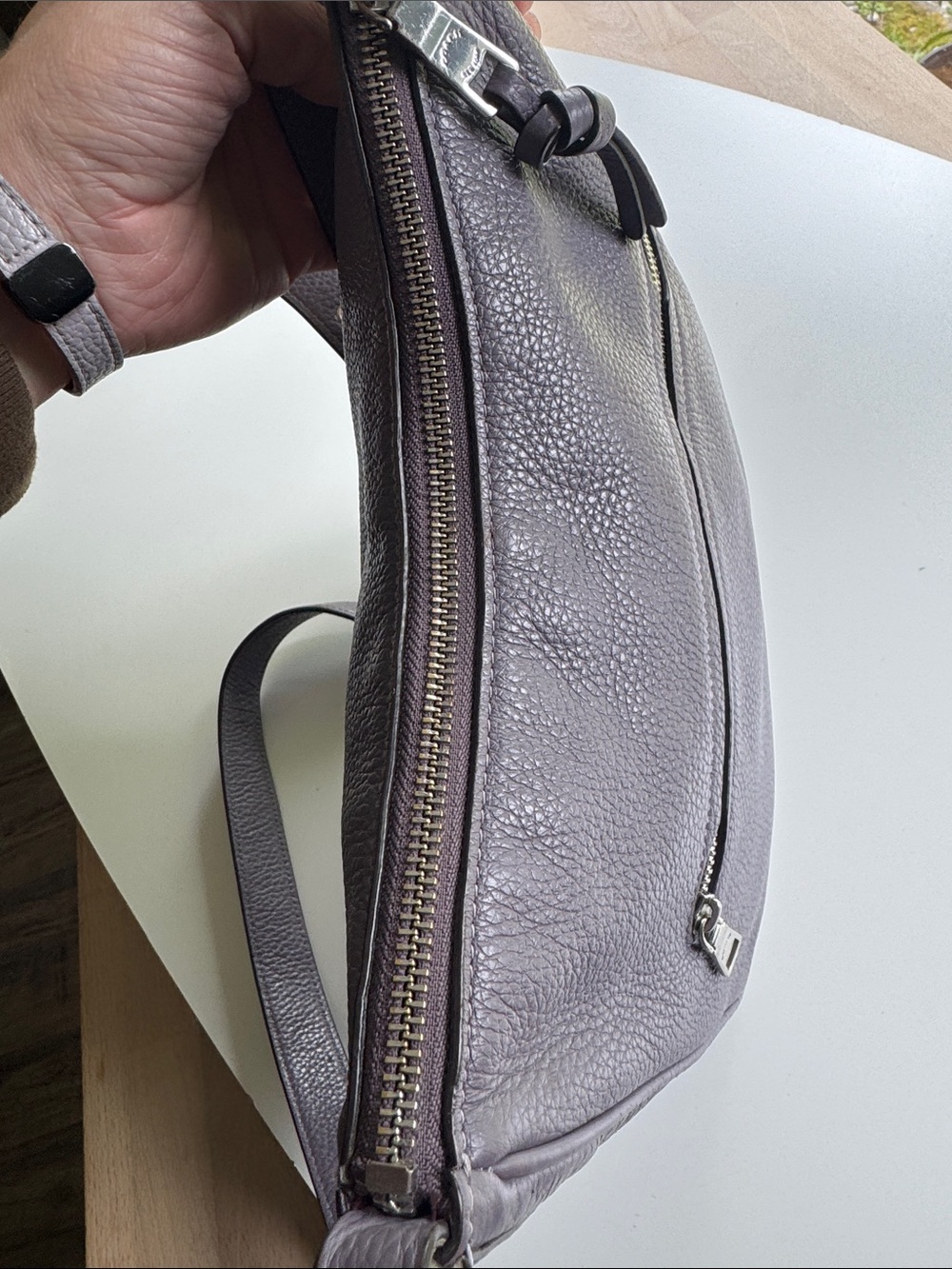 Coach Lavender Purple Leather Ellie File Crossbody Shoulder Bag Silver Hardware - Picture 10 of 15